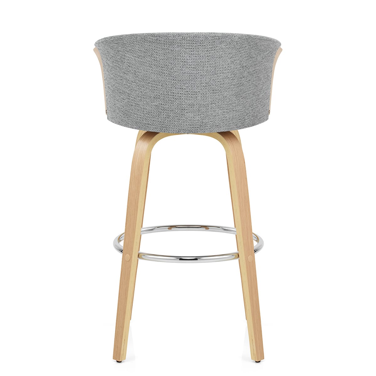 Coral Bar Stool Oak & Charcoal Fabric