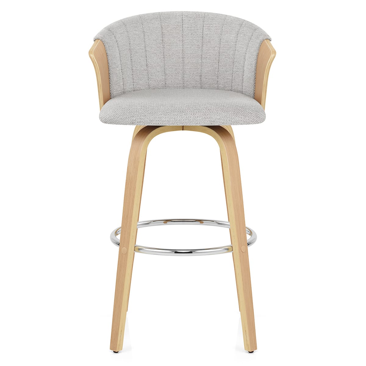 Coral Bar Stool Oak & Grey Fabric