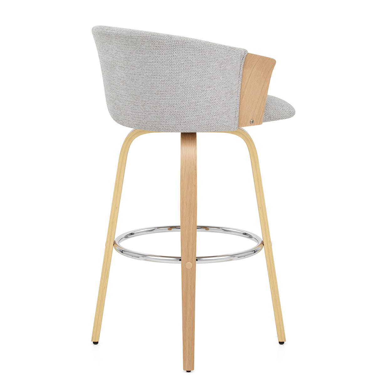 Coral Bar Stool Oak & Grey Fabric