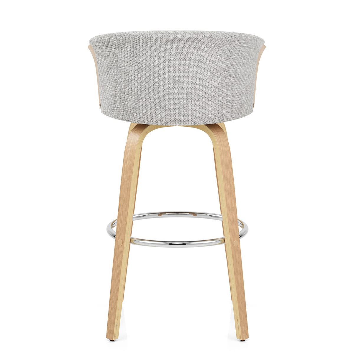 Coral Bar Stool Oak & Grey Fabric
