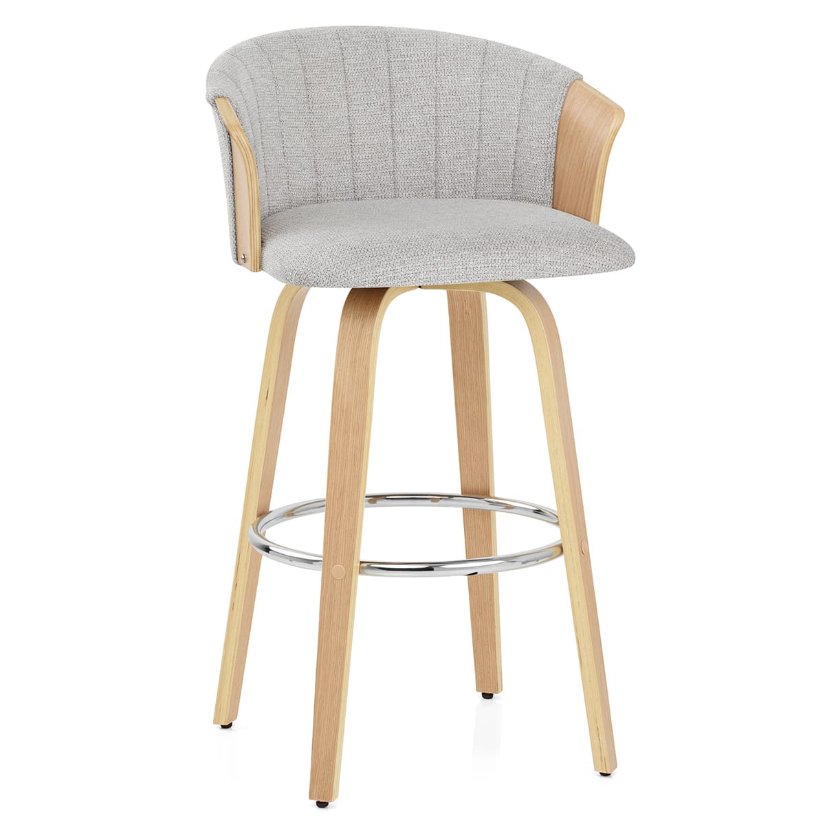 Coral Bar Stool Oak & Grey Fabric