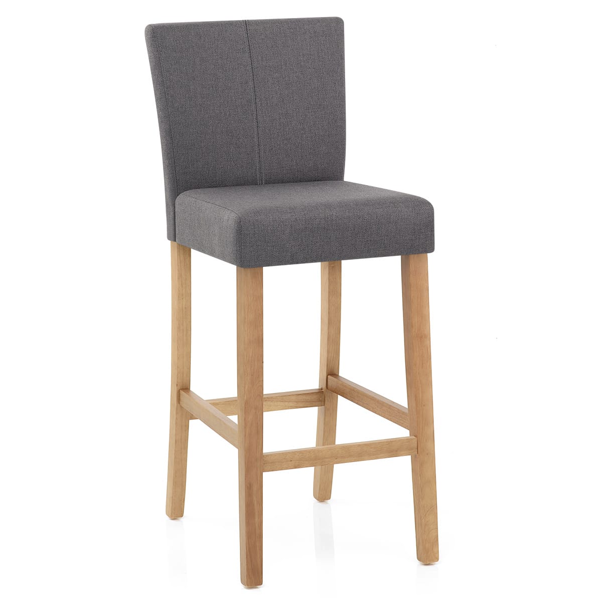 Cornell Oak Bar Stool Charcoal Fabric
