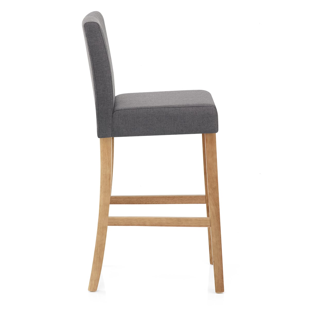 Cornell Oak Bar Stool Charcoal Fabric