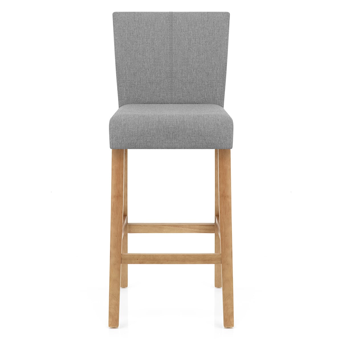 Cornell Oak Bar Stool Light Grey Fabric