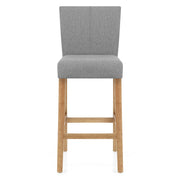 Cornell Oak Bar Stool Light Grey Fabric