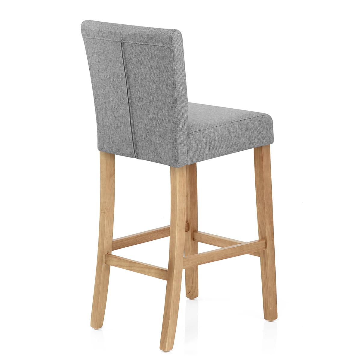 Cornell Oak Bar Stool Light Grey Fabric