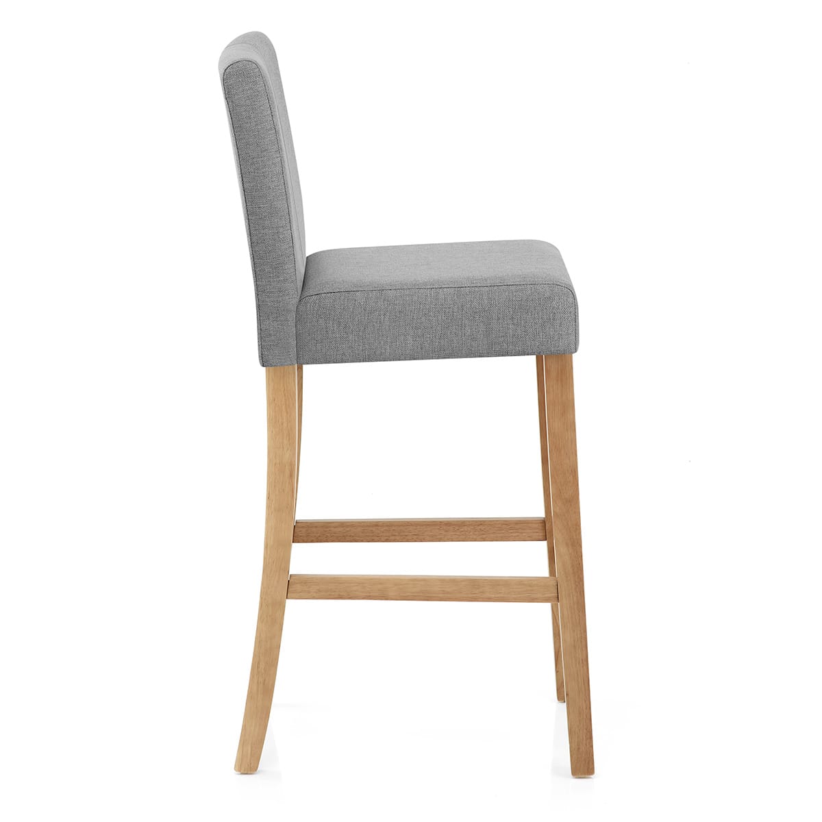Cornell Oak Bar Stool Light Grey Fabric