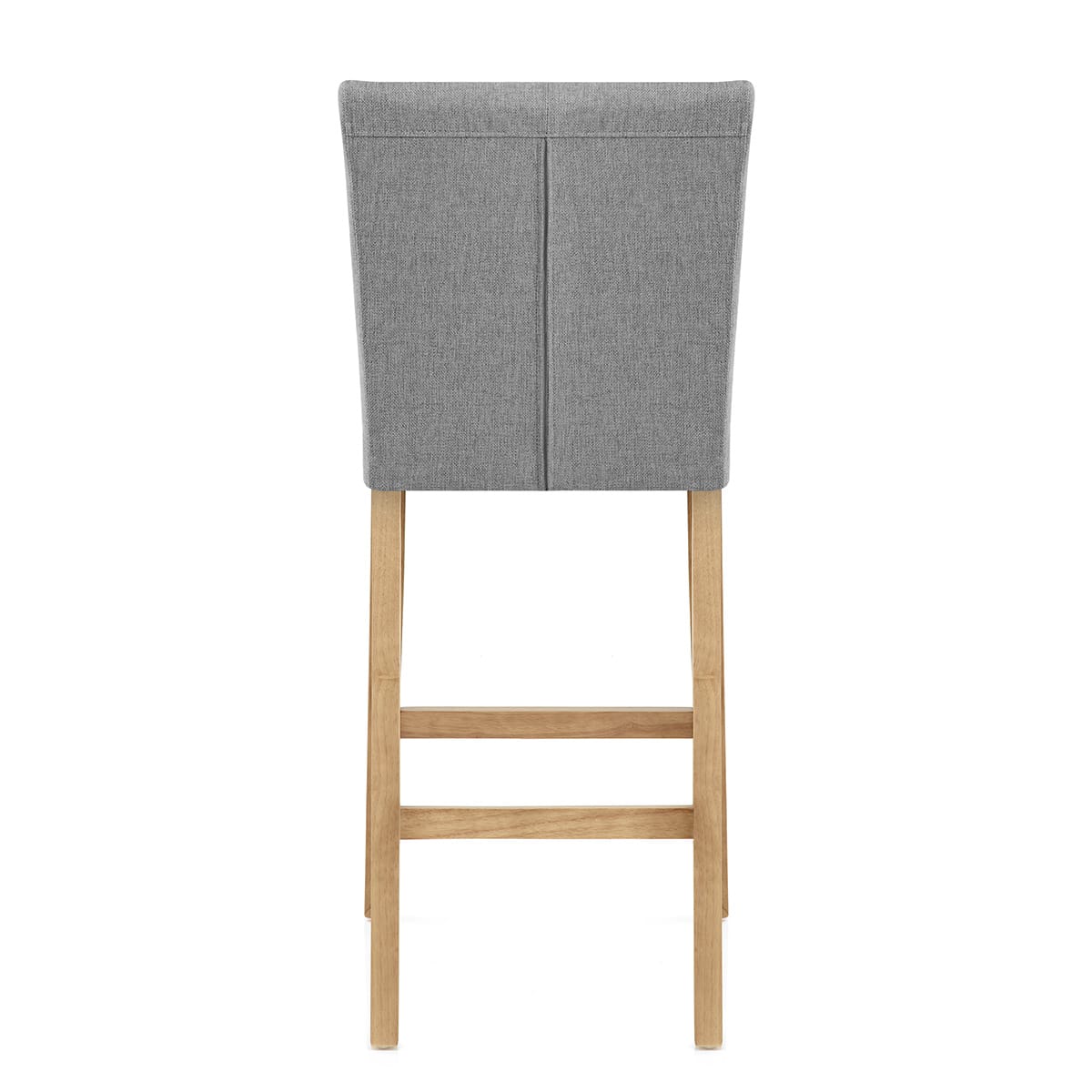 Cornell Oak Bar Stool Light Grey Fabric
