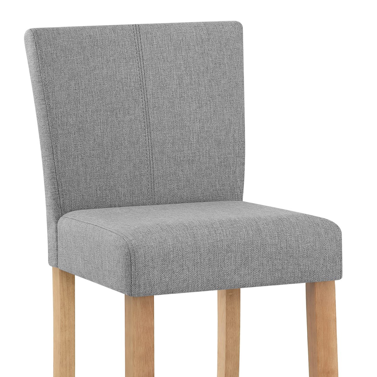 Cornell Oak Bar Stool Light Grey Fabric