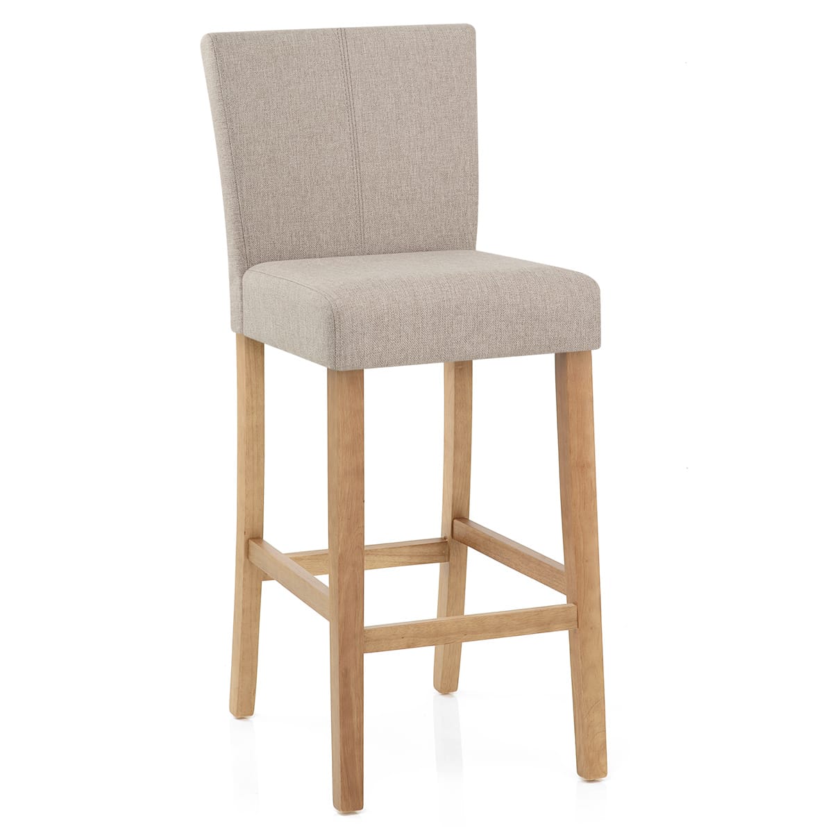 Cornell Oak Bar Stool Tweed Fabric