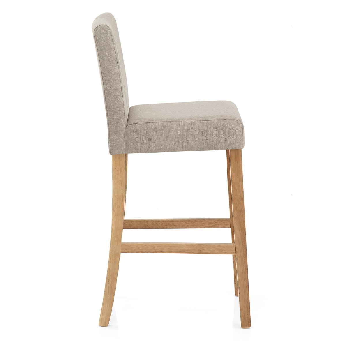 Cornell Oak Bar Stool Tweed Fabric