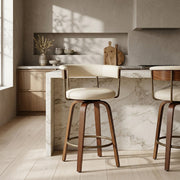 Costa Walnut Bar Stool Cream