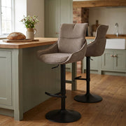 Creed Bar Stool Brown Fabric