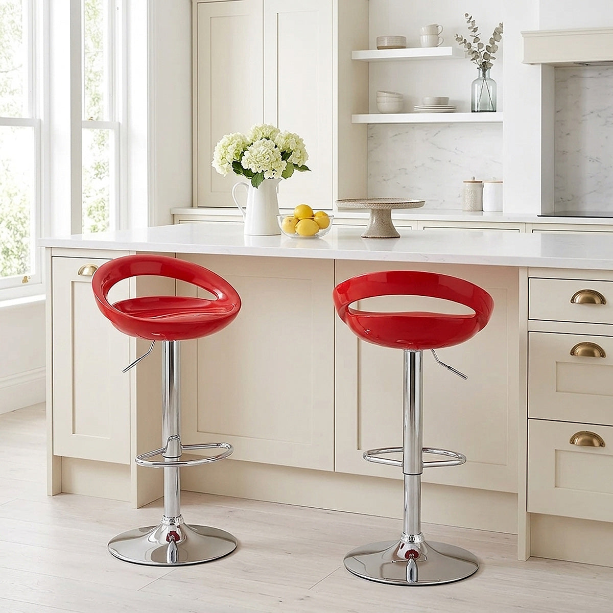 Crescent Bar Stool Red