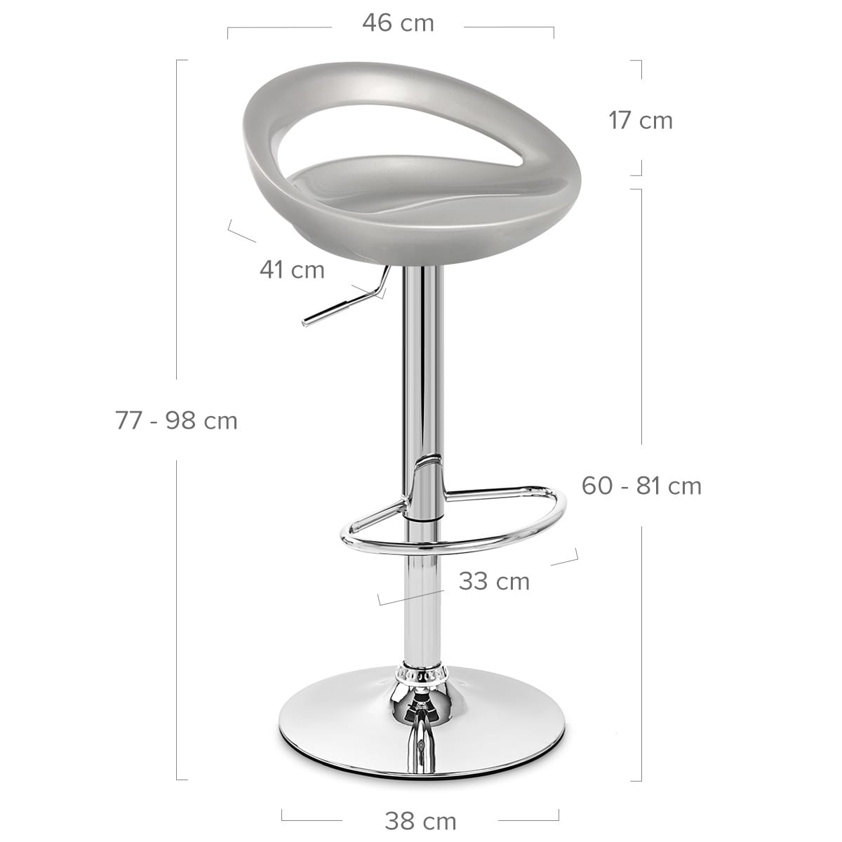 Crescent Bar Stool Silver