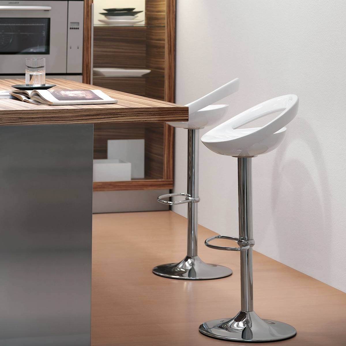 Crescent Bar Stool White