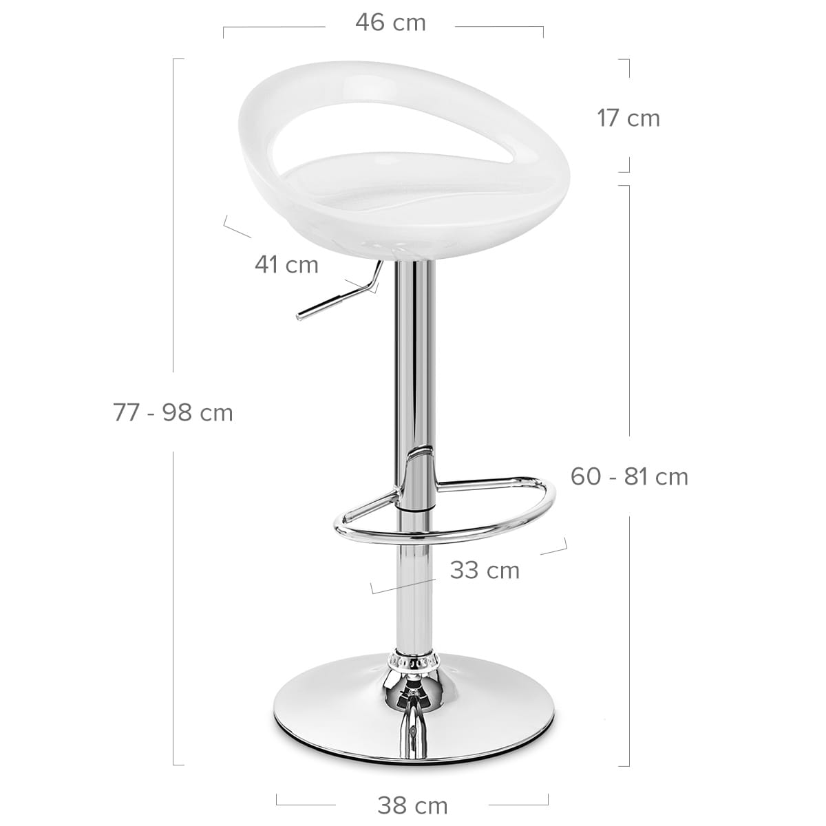 Crescent Bar Stool White