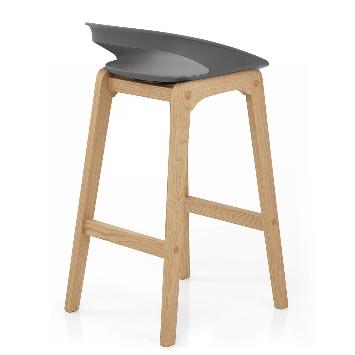 Crew Wooden Bar Stool Grey