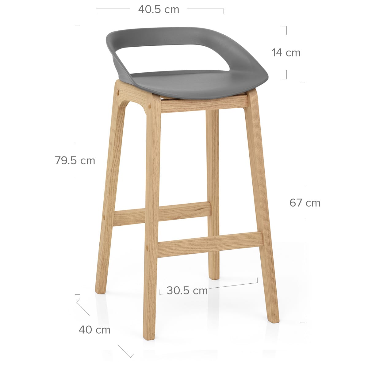 Crew Wooden Bar Stool Grey