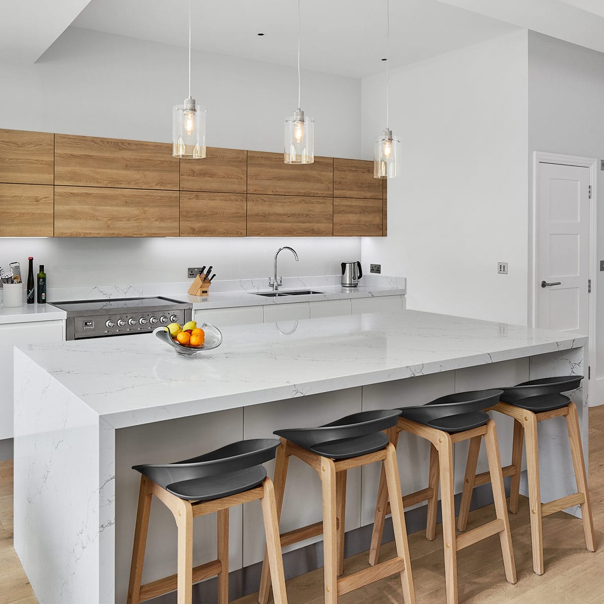 Crew Wooden Bar Stool Grey