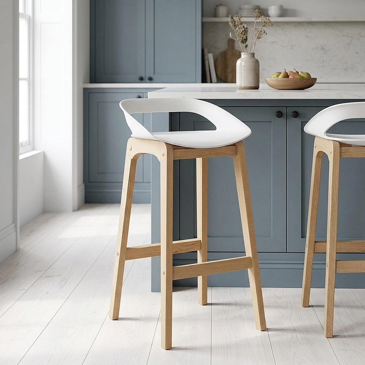 Crew Wooden Bar Stool White