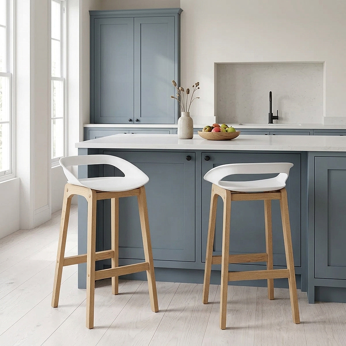 Crew Wooden Bar Stool White