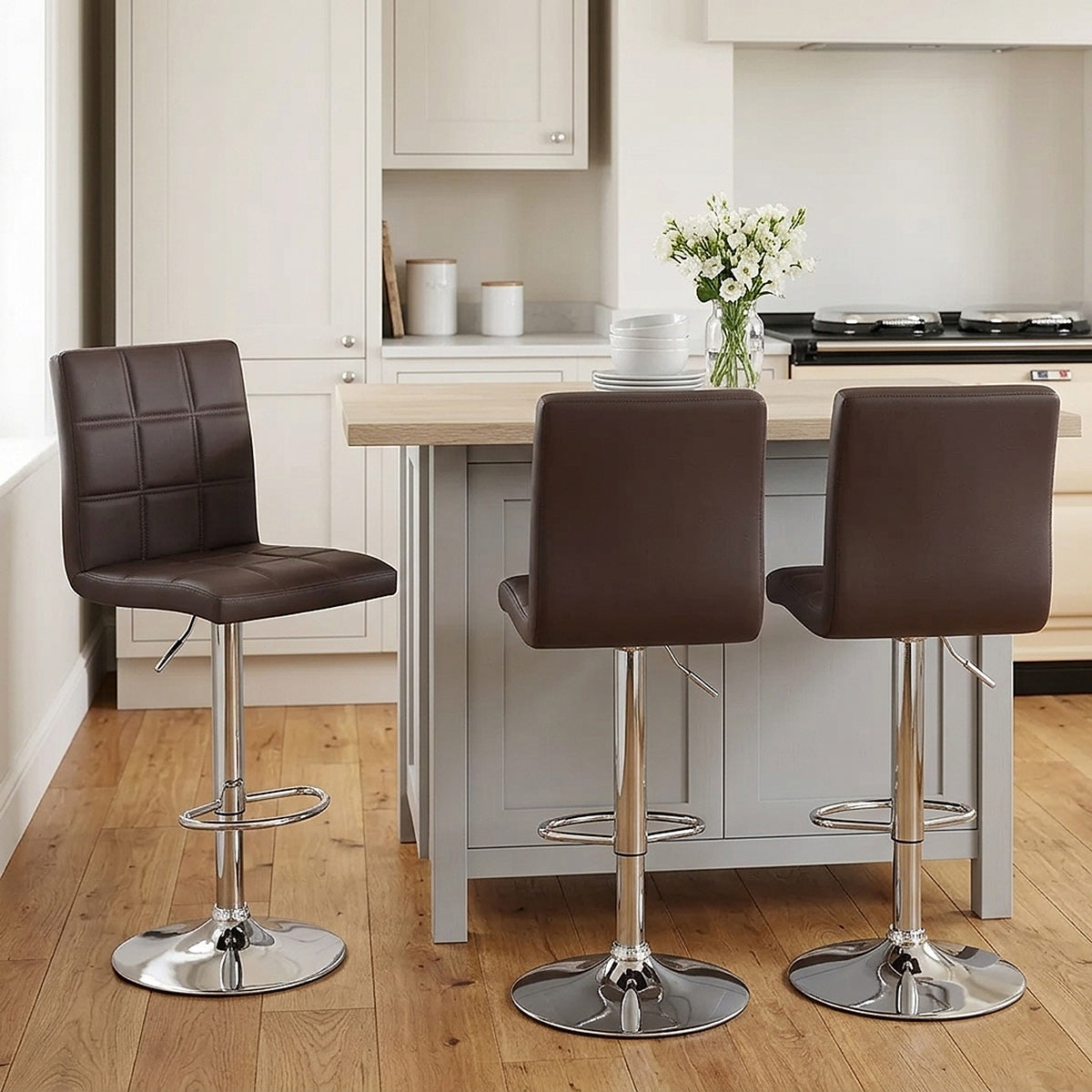 Criss Cross Bar Stool Brown