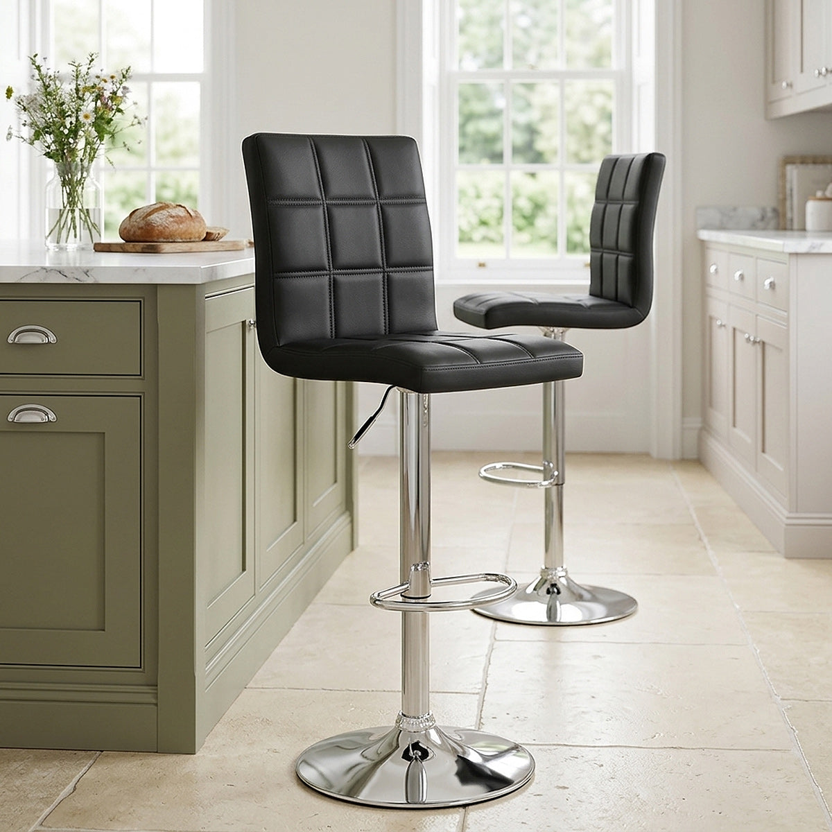 Criss Cross Bar Stool Black