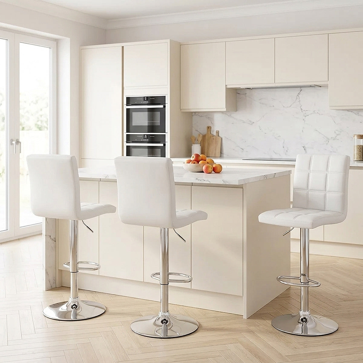Criss Cross Bar Stool White