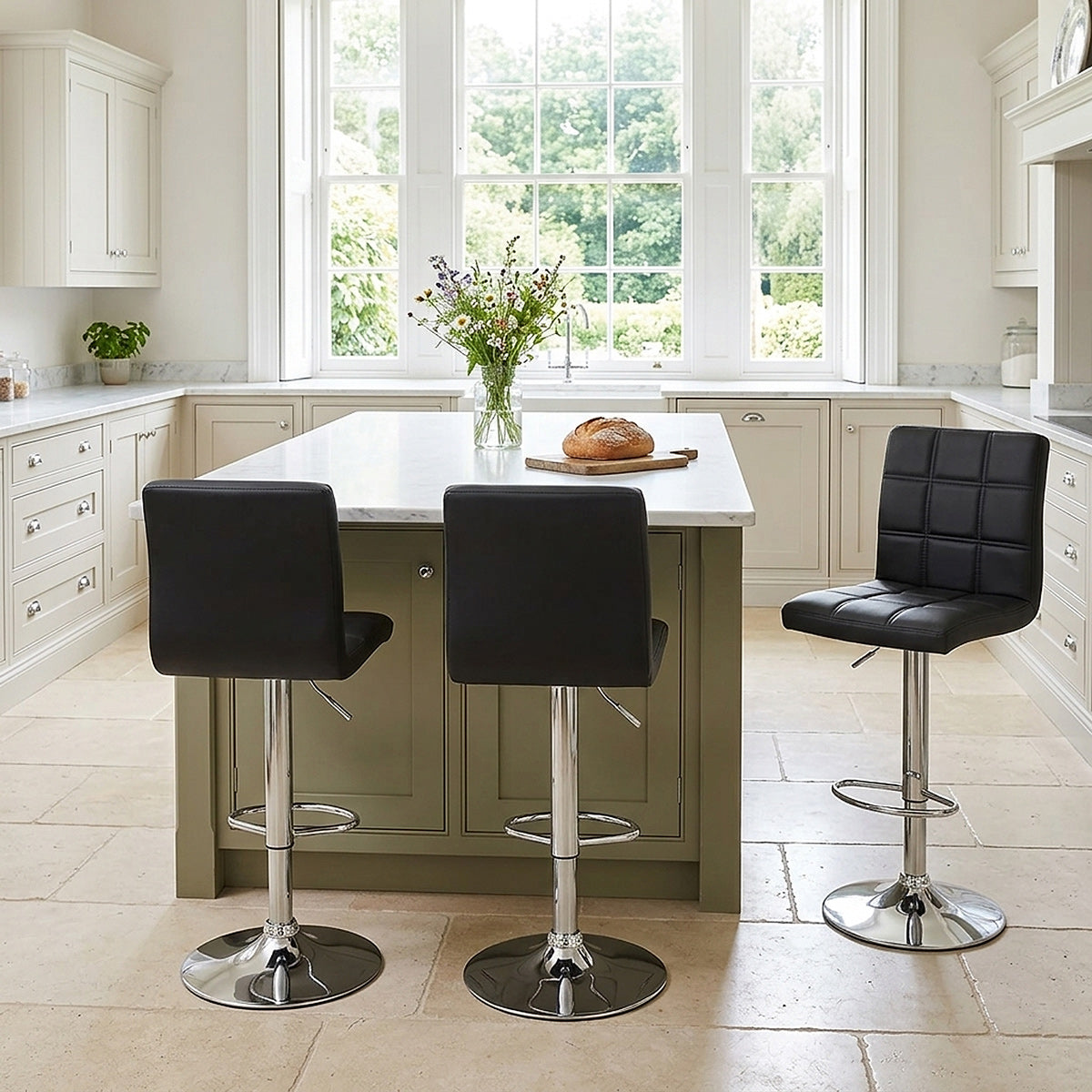 Criss Cross Bar Stool Black
