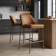 Cruz Real Leather Stool Antique Brown
