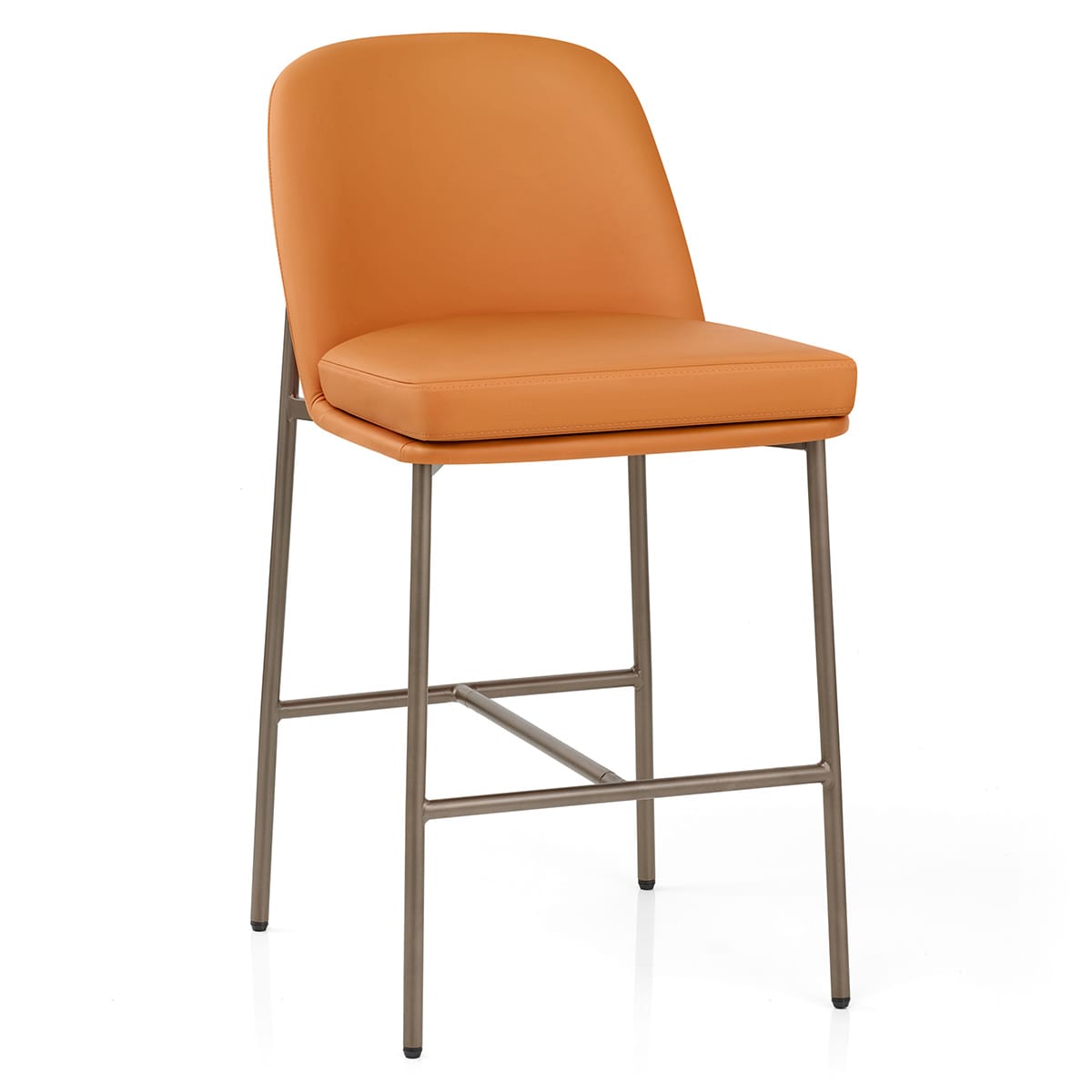 Cruz Real Leather Stool Orange