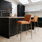 Cruz Real Leather Stool Orange