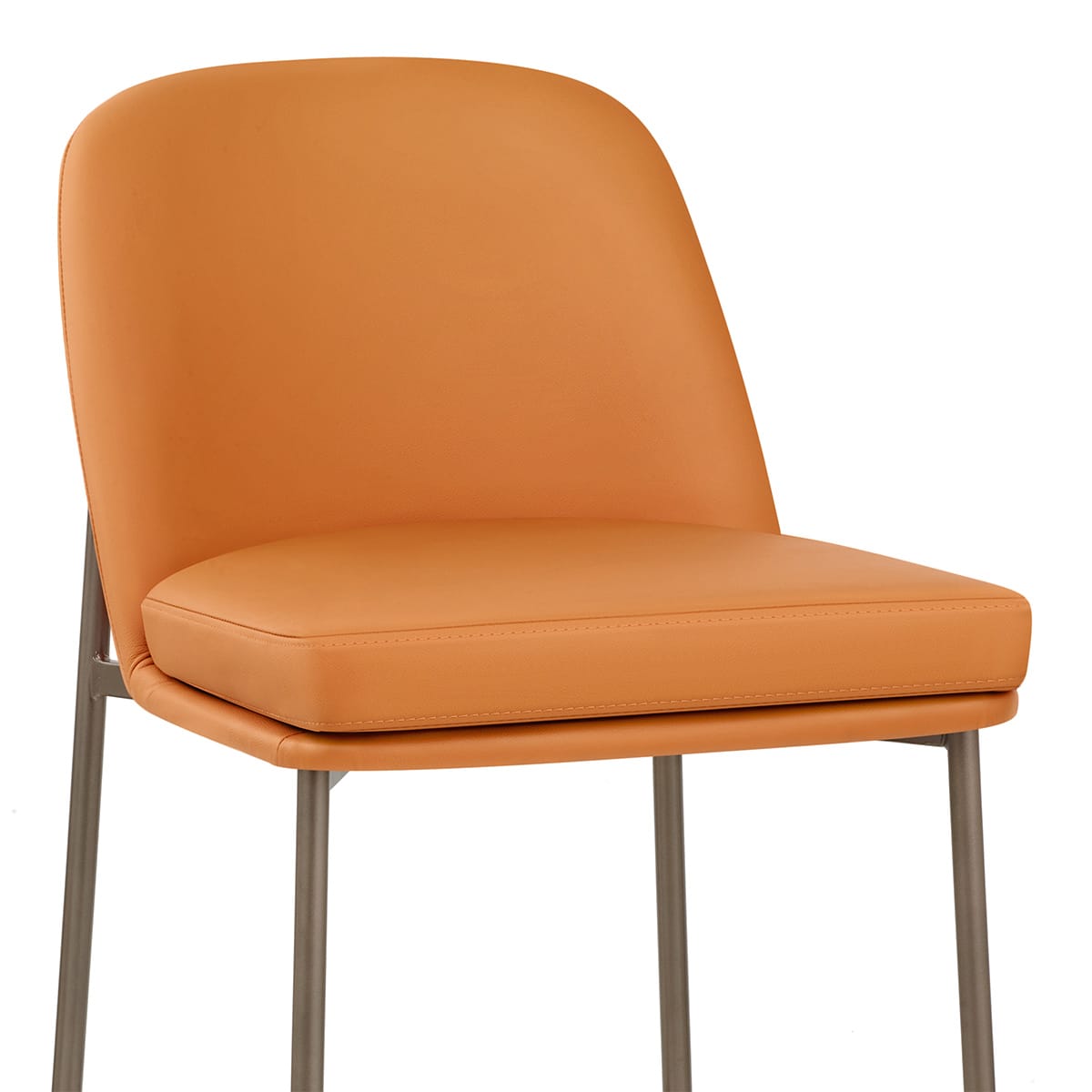 Cruz Real Leather Stool Orange