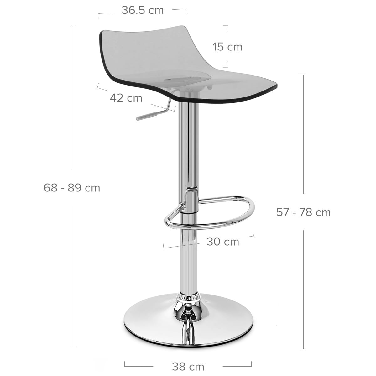 Crystal Bar Stool Smoked