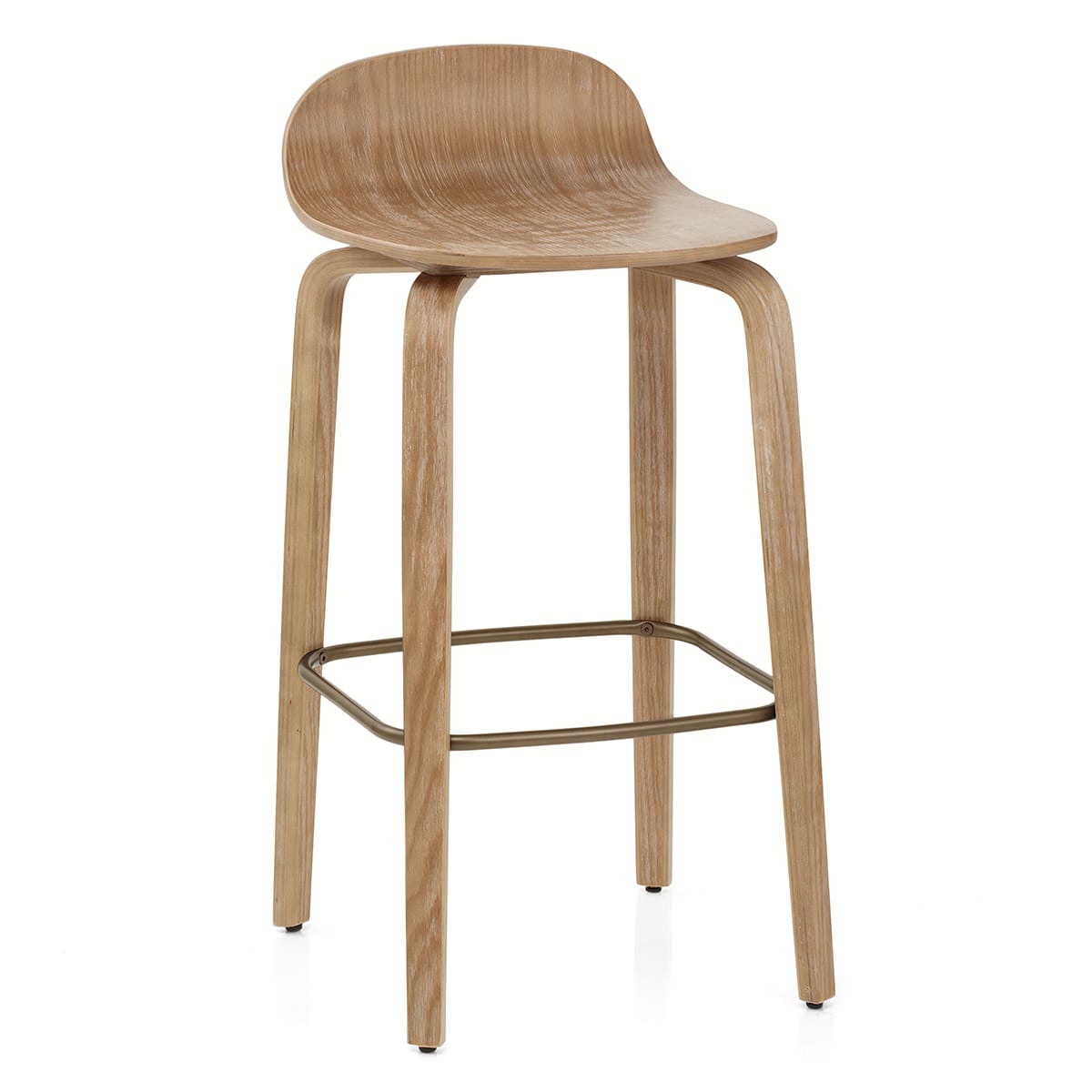 Curve Bar Stool Antique Oak