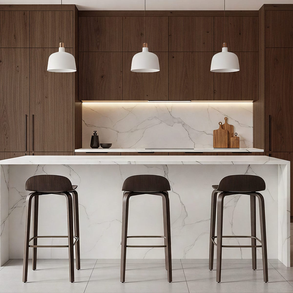 Curve Bar Stool Antique Walnut