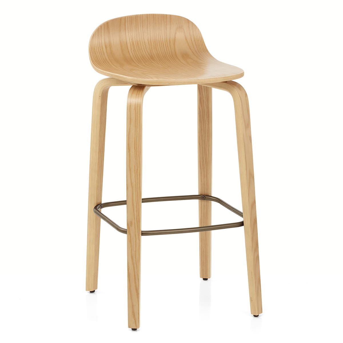 Curve Bar Stool Polished Oak