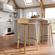 Curve Bar Stool Polished Oak