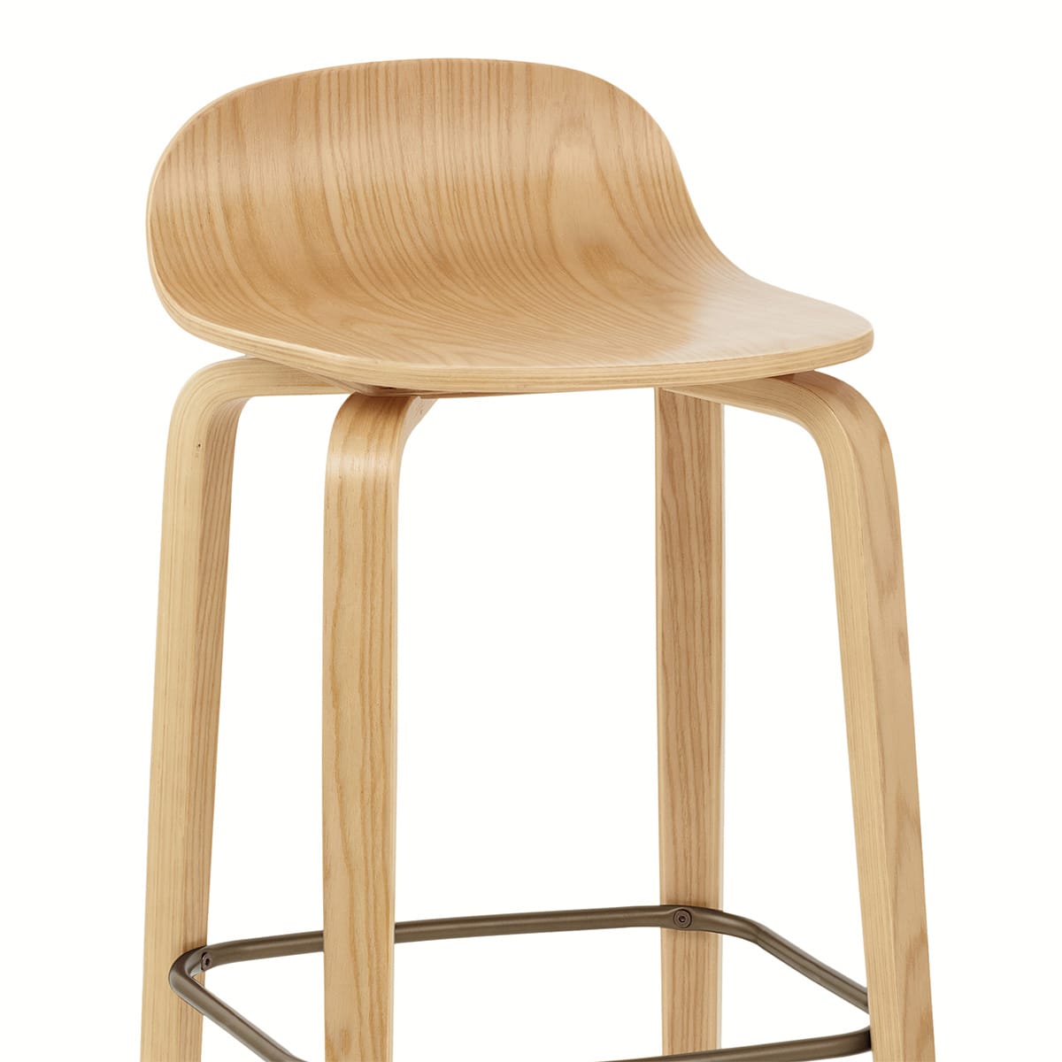 Curve Bar Stool Polished Oak