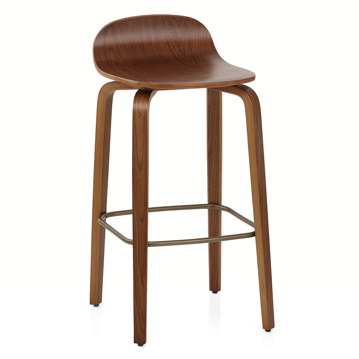 Curve Bar Stool Polished Walnut