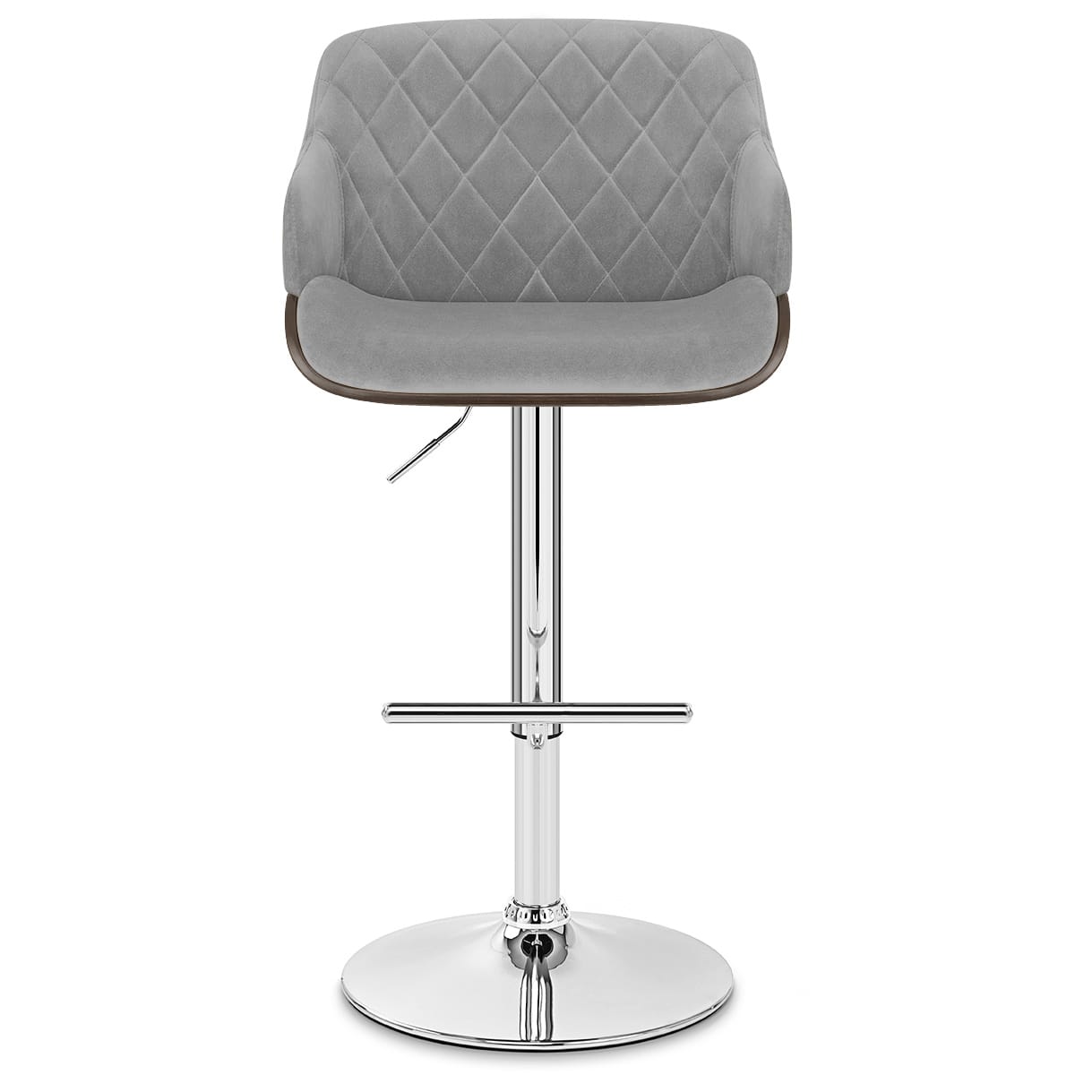 Dakota Bar Stool Grey Velvet