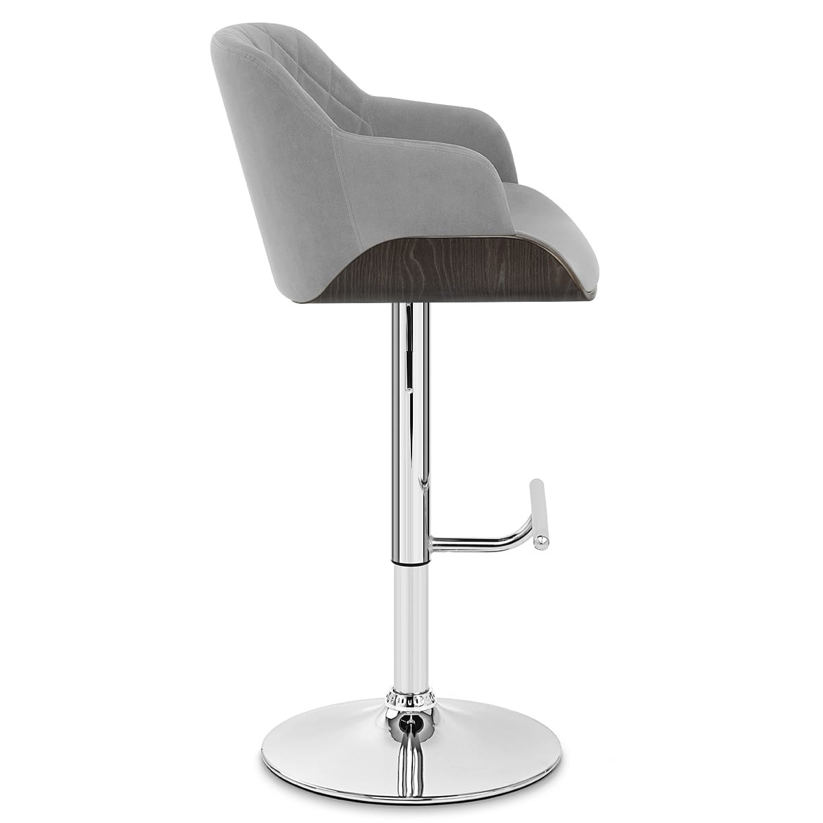 Dakota Bar Stool Grey Velvet