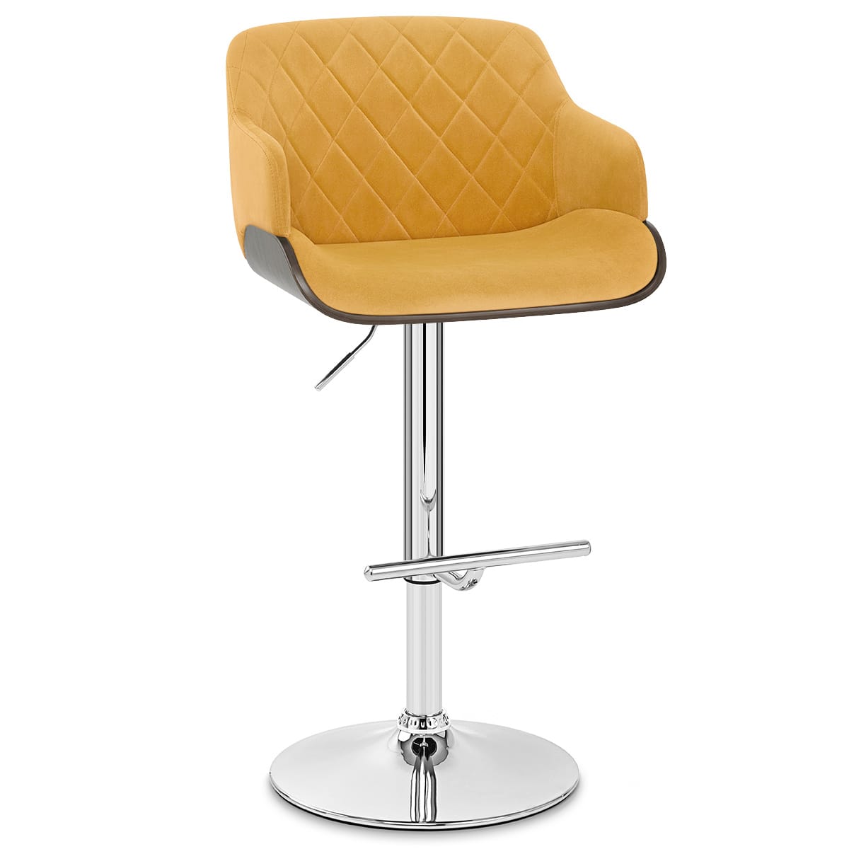 Dakota Bar Stool Mustard Velvet
