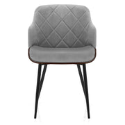 Dakota Dining Chair Grey Velvet