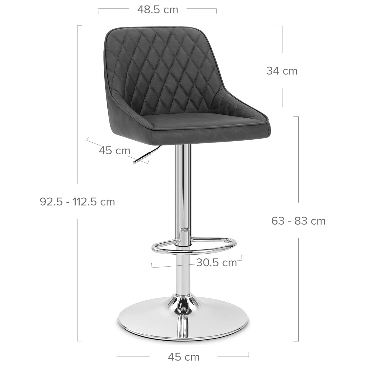 Darwin Bar Stool Charcoal