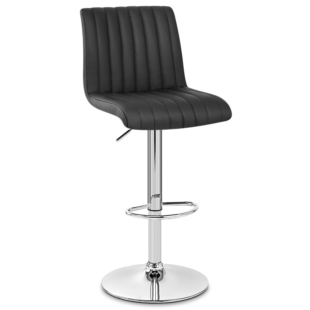 Debut Real Leather Bar Stool Black