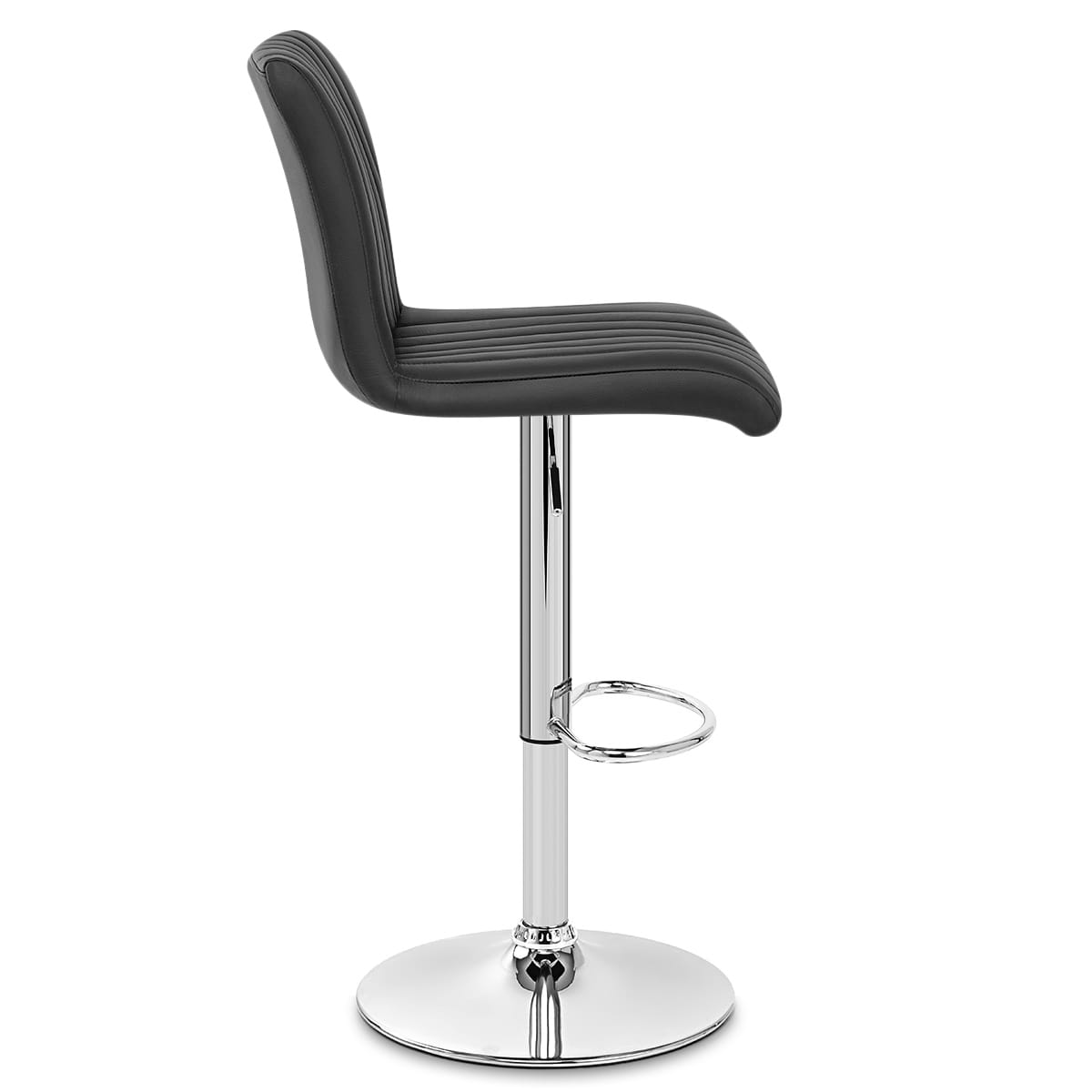 Debut Real Leather Bar Stool Black