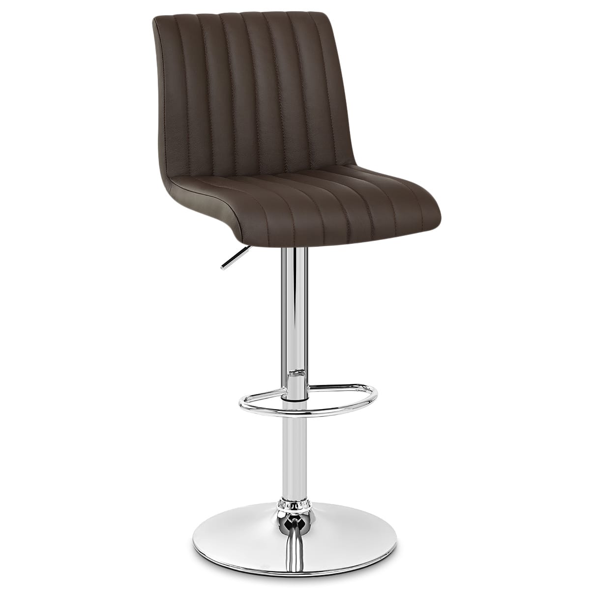 Debut Real Leather Bar Stool Brown