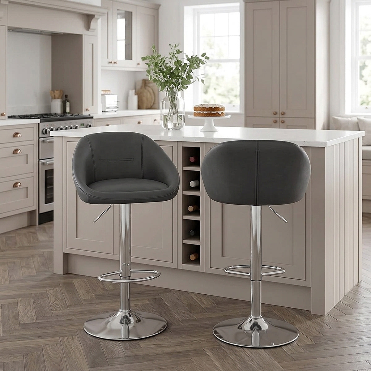 Decco Brushed Bar Stool Charcoal